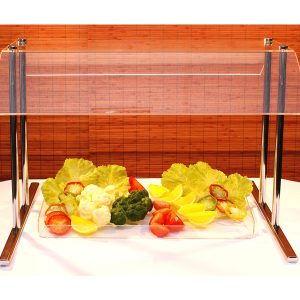 Spuckschutz® Abdeckung für Buffets aus Acrylglas und Metall